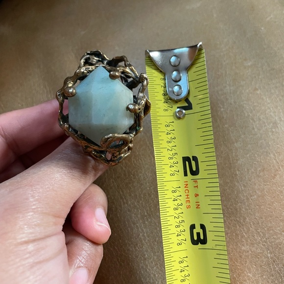 Rare Mania Mania bronze amazonite immortals brutalist stone crystal quartz ring - Picture 13 of 14
